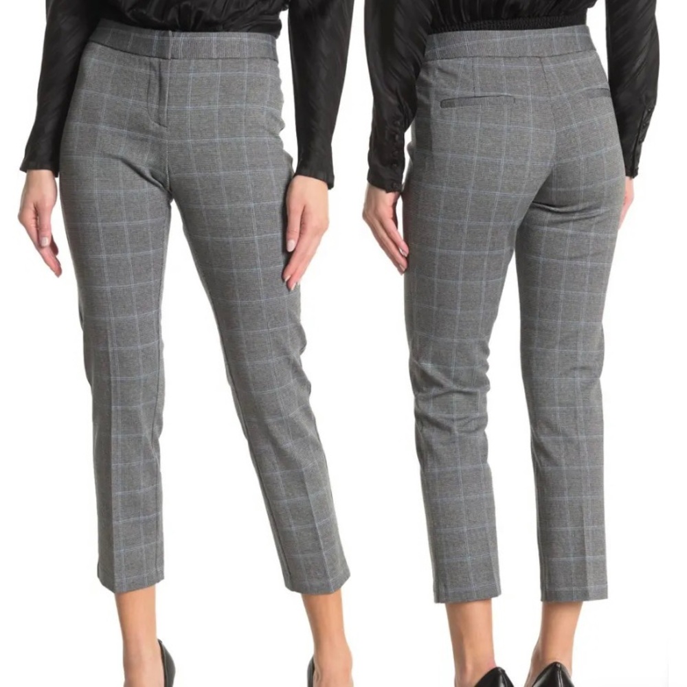 Amanda & Chelsea Windowpane Print Narrow Leg Ponte Knit Pants